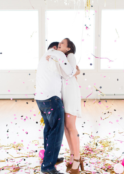 gender reveal balloon drop