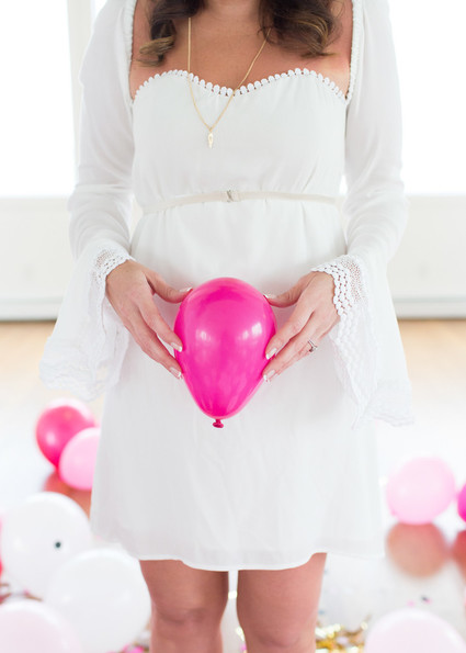 gender reveal balloon drop