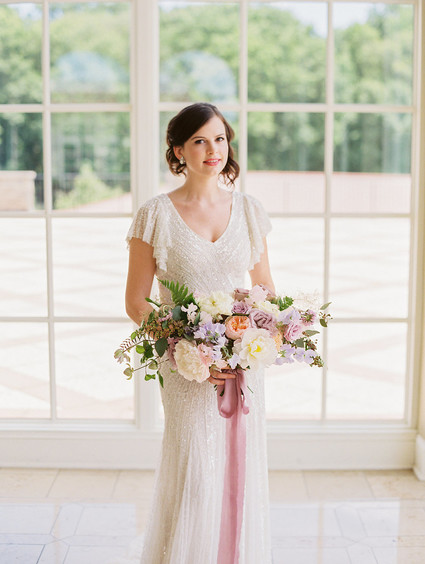 white art deco sequin wedding dress