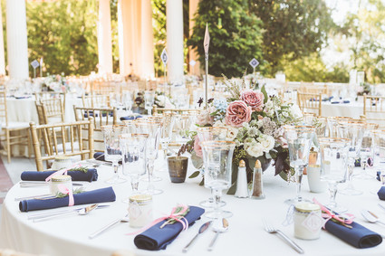 Modern pink and blue wedding ideas