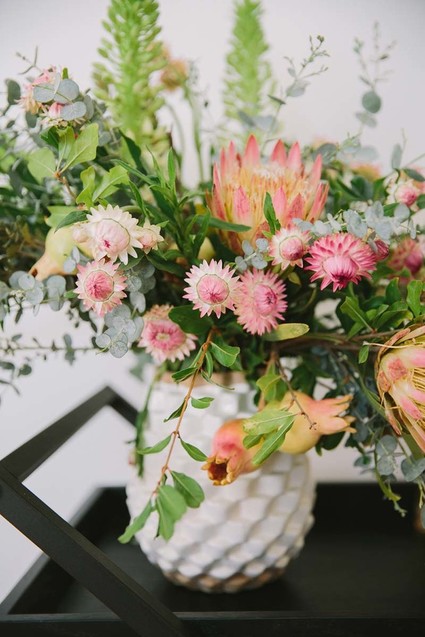 bar cart flowers