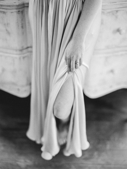 bride in dressing gown