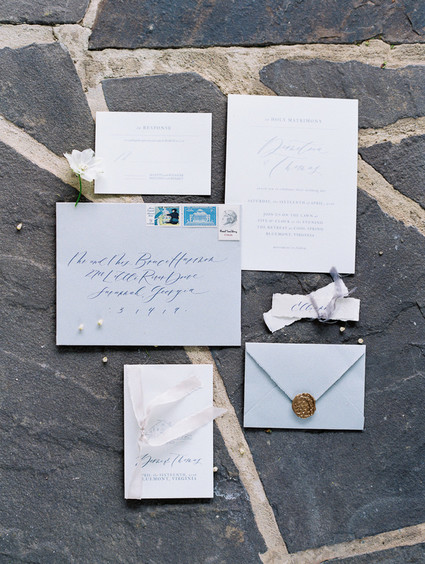Elegant blue wedding invitations Inspiration
