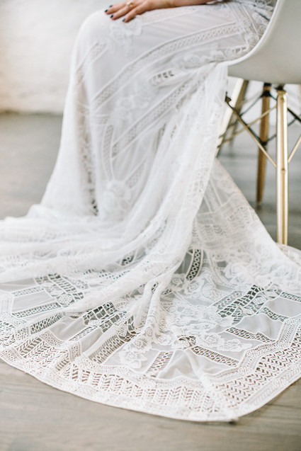 crochet lace wedding gown