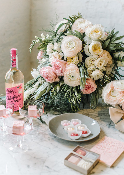 pink and grey dessert table
