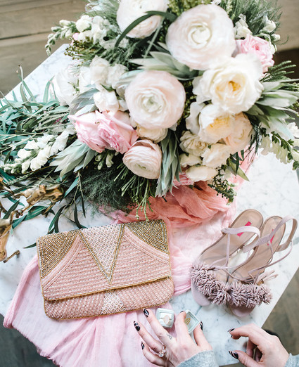 pink bridal accessories