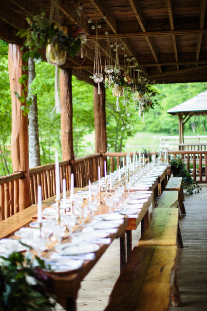 long rustic tablescape