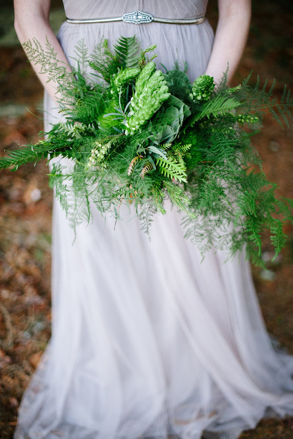 rustic woodsy green bouquet