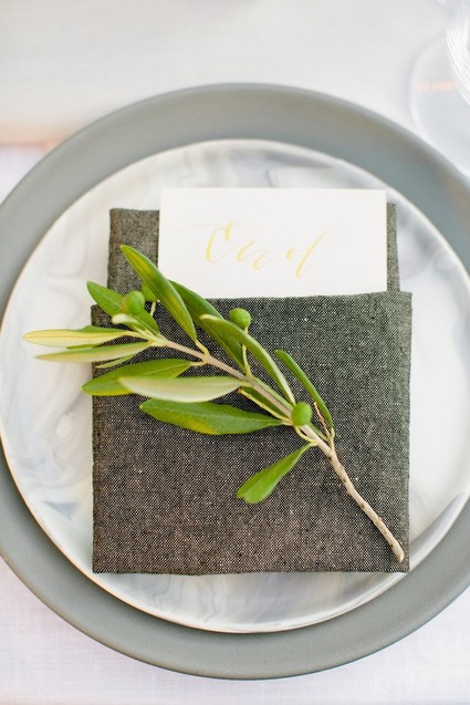 Marbled place setting