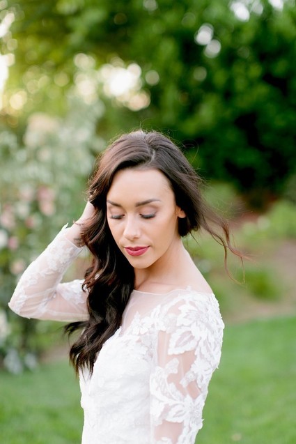 Lace long sleeved wedding dress