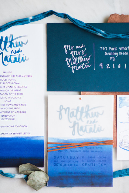 Indigo wedding invitations Inspiration
