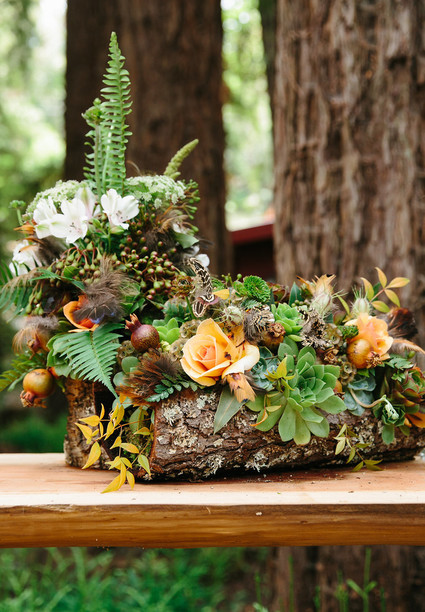 Rustic ceremony decor