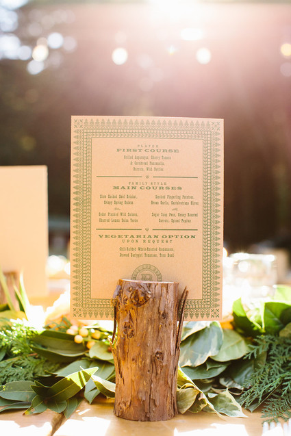 Rustic menu