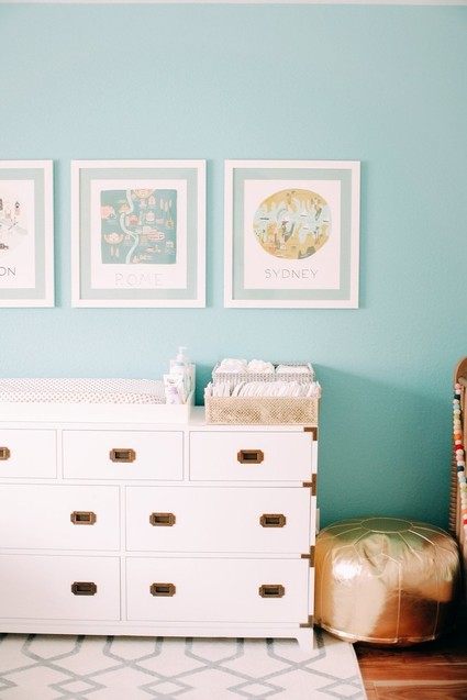 Travel themed girls nursery