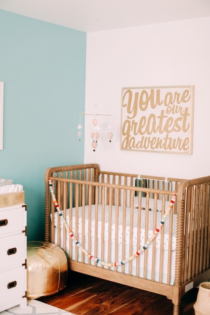 Travel themed girls nursery