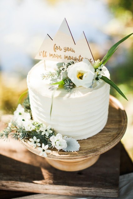 rustic mountain cake topper