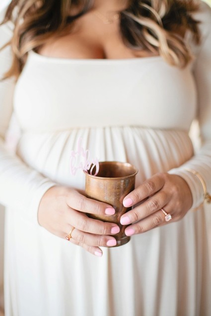 Pink and gold baby shower on 100 Layer Cakelet