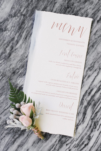 Wedding menu