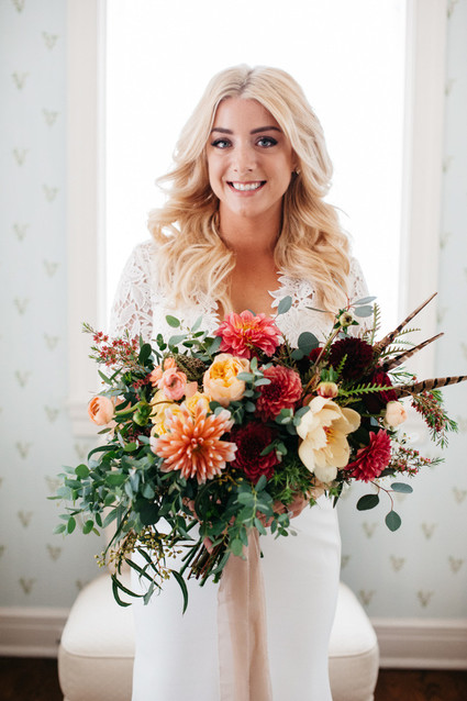 Dahlia bridal bouquet