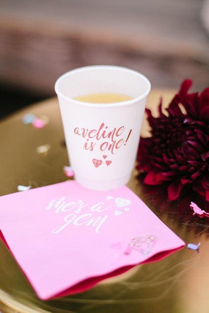 Gem inspired pink 1st birthday