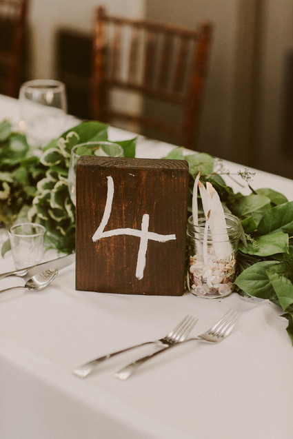 Wood table number