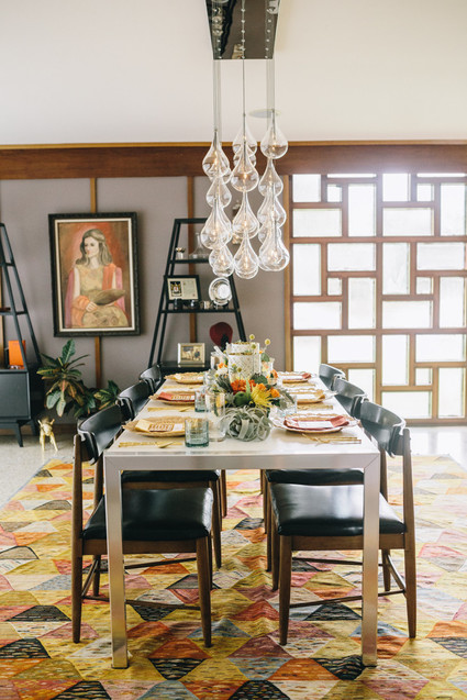 Mid century modern home wedding