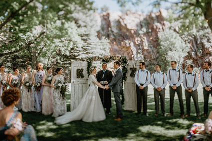 DIY vintage ceremony backdrop