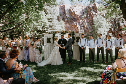 Rustic ceremony backdrop