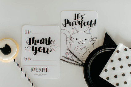 black and white kitty birthday