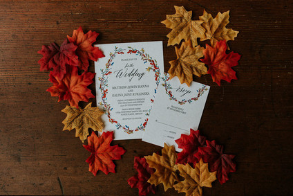 Fall wedding invitations