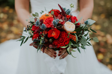 Red bridal bouquet