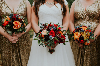 Gold bridesmaid dresses