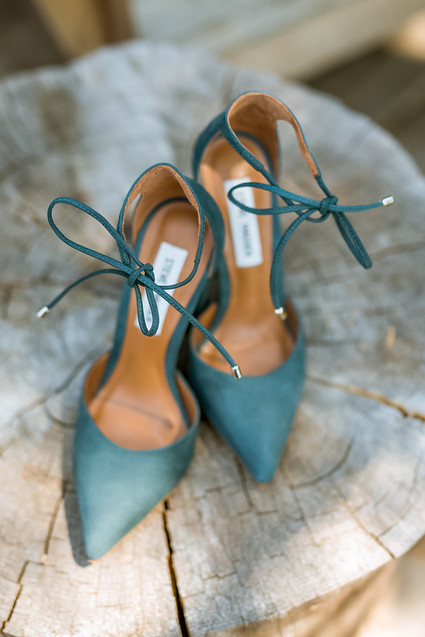 Blue wedding shoes