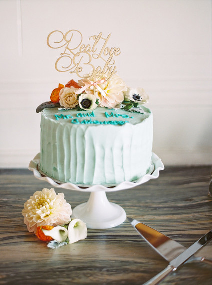 Blue wedding cake