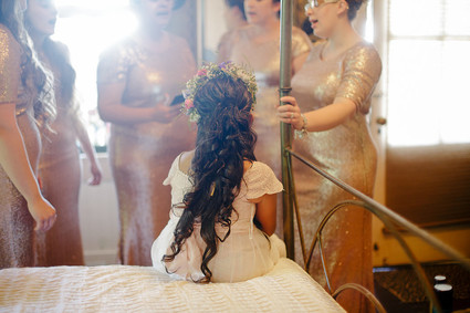 Gold sequin bridesmaid dresses