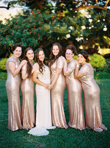 Gold sequin bridesmaid dresses