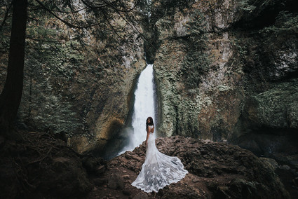 Waterfall wedding portraits