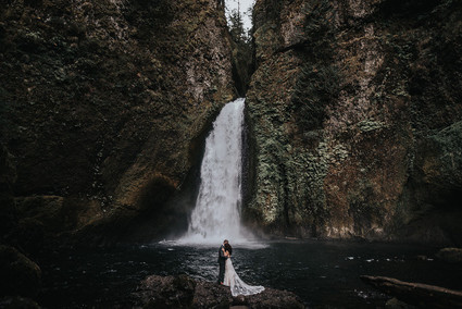 Waterfall wedding portraits