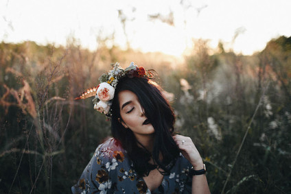 Autumn floral engagement session