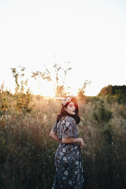 Autumn floral engagement session