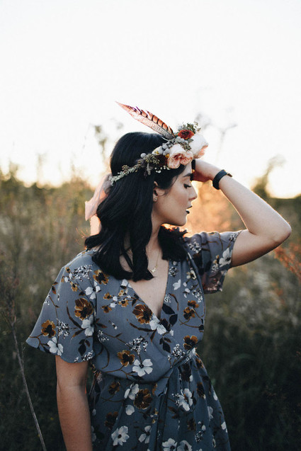 Autumn floral engagement session