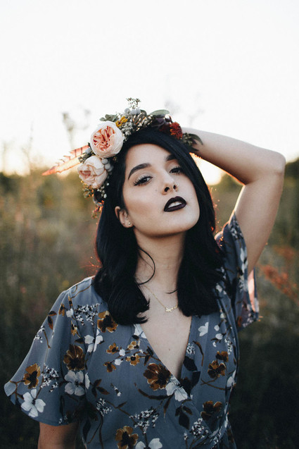 Autumn floral engagement session