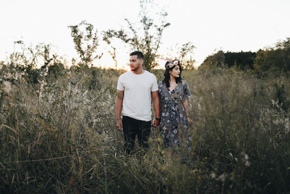 Autumn floral engagement session