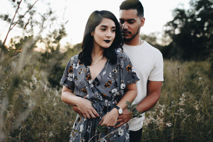 Autumn floral engagement session