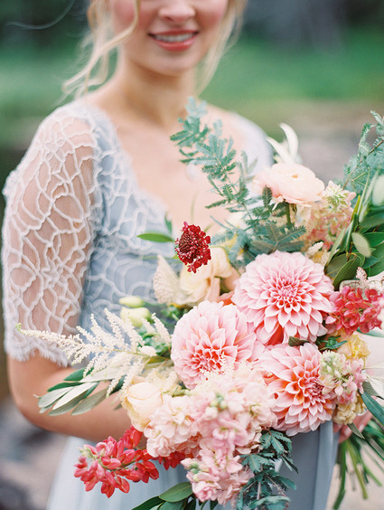 Pink dahlia bridal bouquet