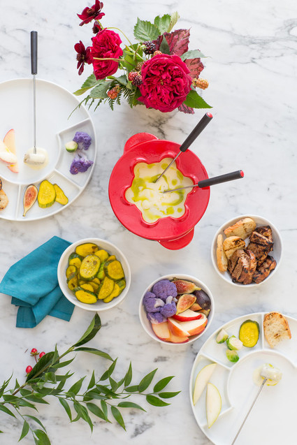 Retro holiday fondu party