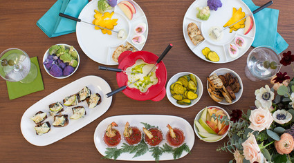 Retro holiday fondu party