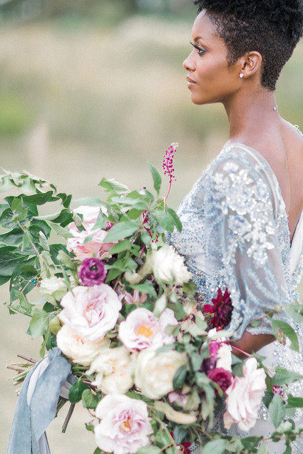 Blue wedding dress