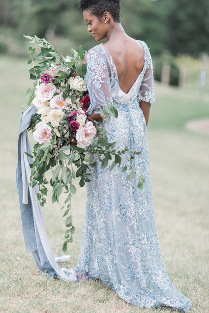 Blue wedding dress