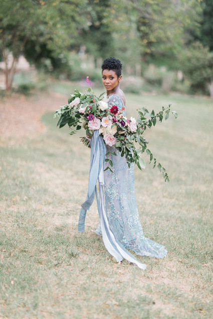 Blue wedding dress